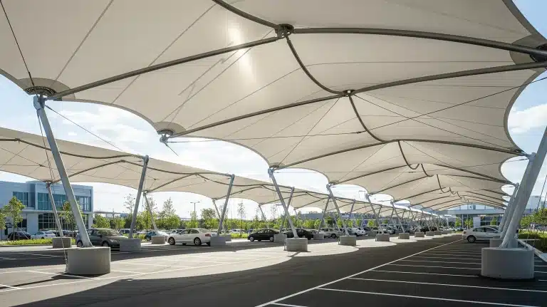 Kanopi Membrane untuk Area Parkir Pusat Perbelanjaan