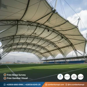 Konstruksi Atap Membrane Tensile untuk Lapangan