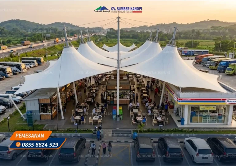 Tenda Membrane untuk Area Rest Area