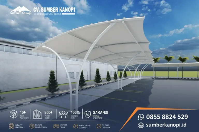 Parkiran Kantor Lebih Profesional dengan Atap Membrane Modern