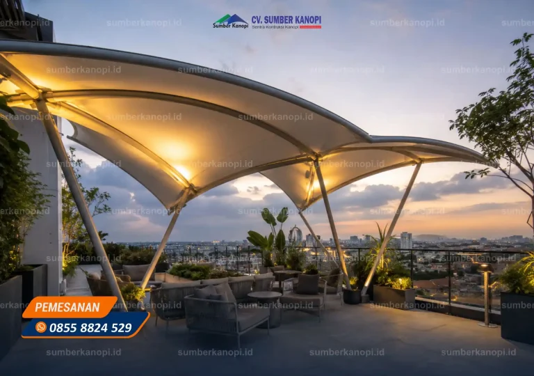Rooftop Tak Lagi Membosankan Berkat Kanopi Membrane Ini