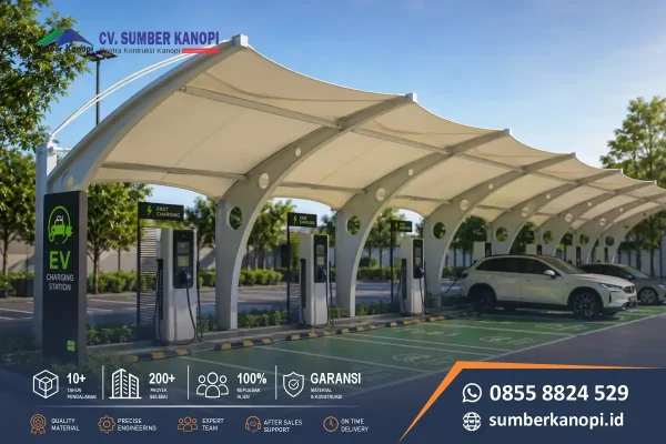 Kanopi Membrane Area Parkir Charging Station